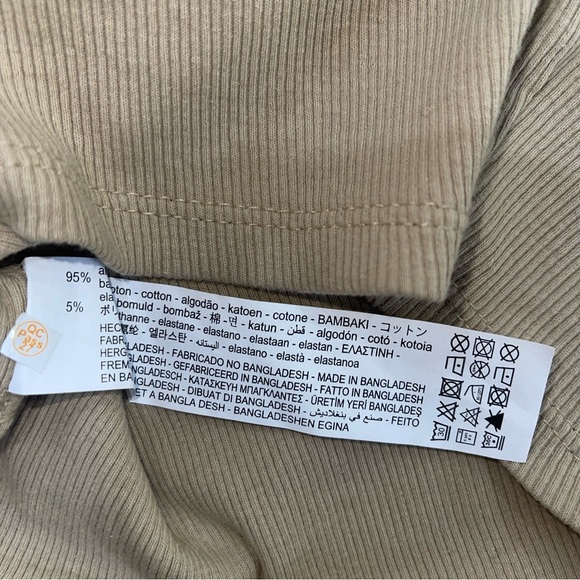 Zara Sleeveless Basic Ribbed Crop Tank Tops Tan Color Size Small - Picture 5 of 6